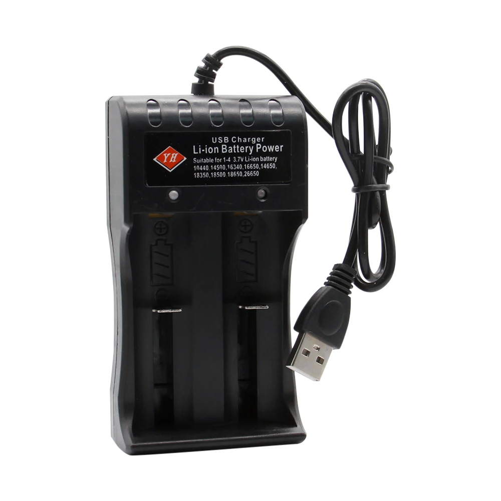 Universal 2 Slot Battery 3.7V USB Charger Smart Chargering Rechargeable For Ni-MH Li-ion Lithium-Ion Batteries 18650/14650/16340