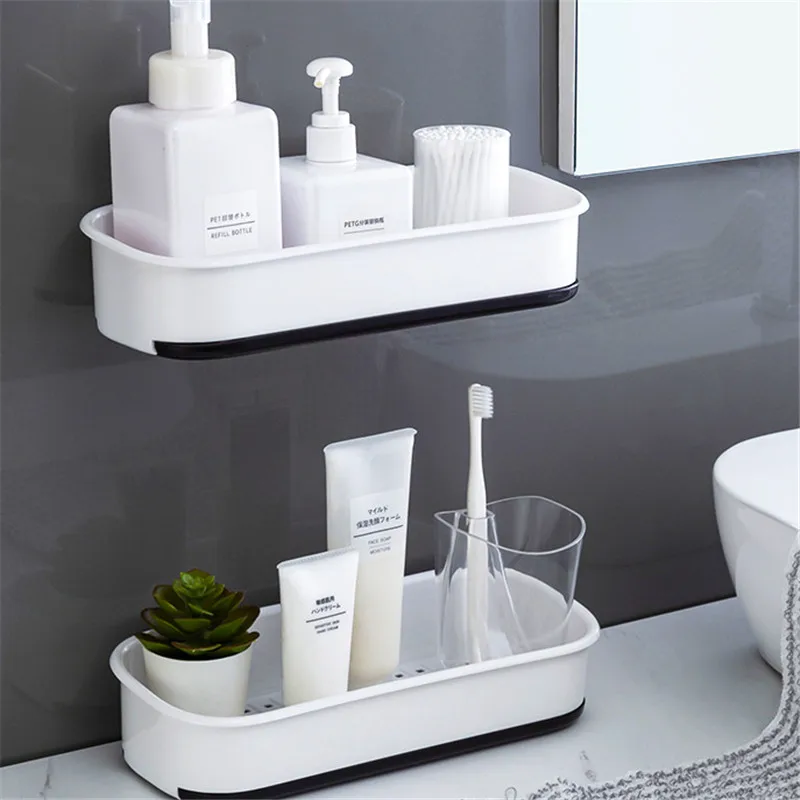 Bathroom Non Perforated Wall hHanging Toiletries Triangle Drainage Storage Rack Multifunctional Kitchen Seasoning Corner Rack