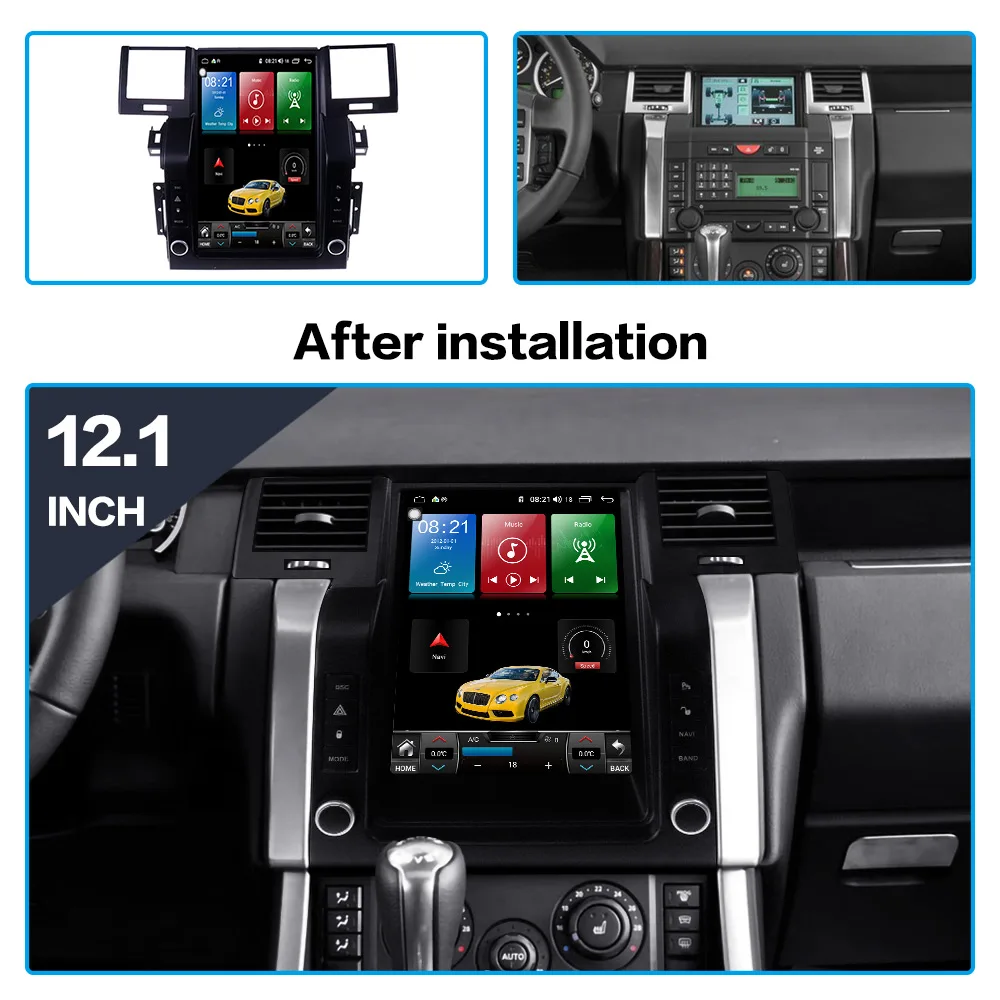 For Land Rover Range Rover Sport 2005-2009 Tesla Style Android 13.0 8GB+256GB Car GPS Navi Multimedia Player Stereo Head Unit