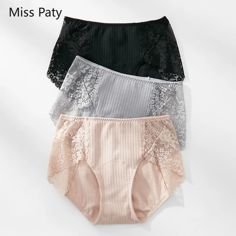 3pcs Waterproof Menstrual High Waist Lace Briefs Women Cotton Period Panties Underpants Physiological Leak Proof XXXL