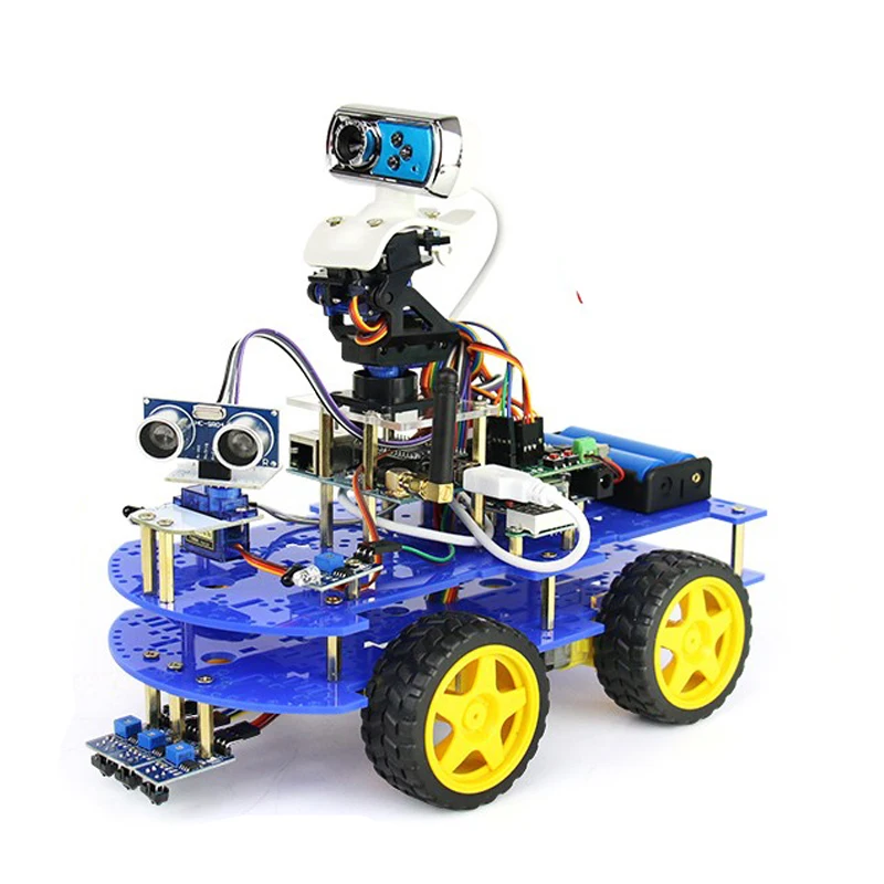 Arduino-スマートロボット車,wifiビデオ伝送,グラフィックプログラム,4wdドライブ,diyキット