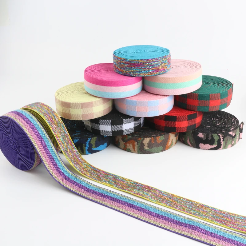 25mm Rubber Band Lattice Camouflage Stripe Elastic Band Elastic Band Ribbon For Sewing Trim Waist Band Garment Accessory 1meter