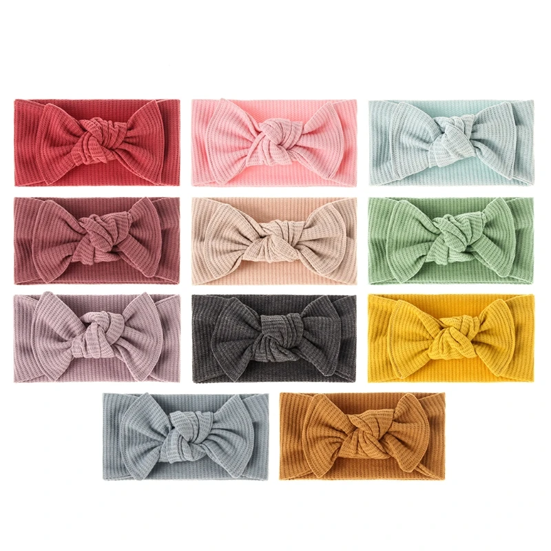 

Baby Bowknot Headband Waffle Bow Turban Elastic Hair Band Head Wrap Children Toddler Headwear G99C