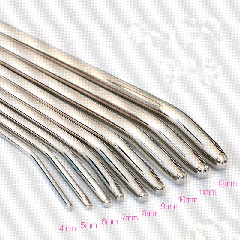 Samox 4-12mm Steel Catheter Rod Penis Plug Urethral Sound Sex Toys Urethral Dilators Magic Wand For Men Gay Urethra Stimulation