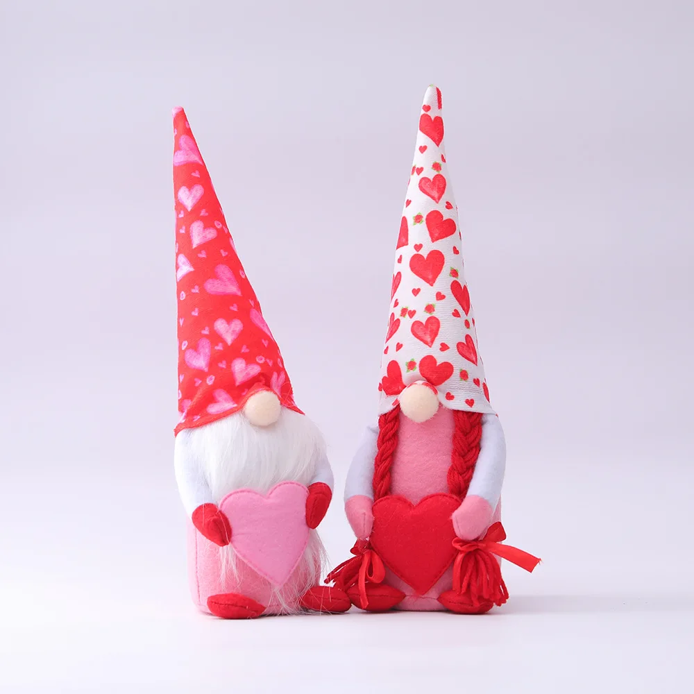 น่ารัก Faceless ตุ๊กตาน่ารัก Nordic สวีเดน Tomte Elf ตุ๊กตา Holding Heart Decor วันวาเลนไทน์ที่ดีที่สุดของขวัญตกแต่งบ้าน2021ใหม่