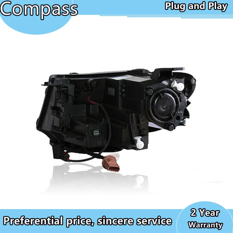 Car Styling for Jeep Compass Headlights 2017 2018 2019 Compass Head Lamp Double Lens Bi xenon Hid High Low Beam