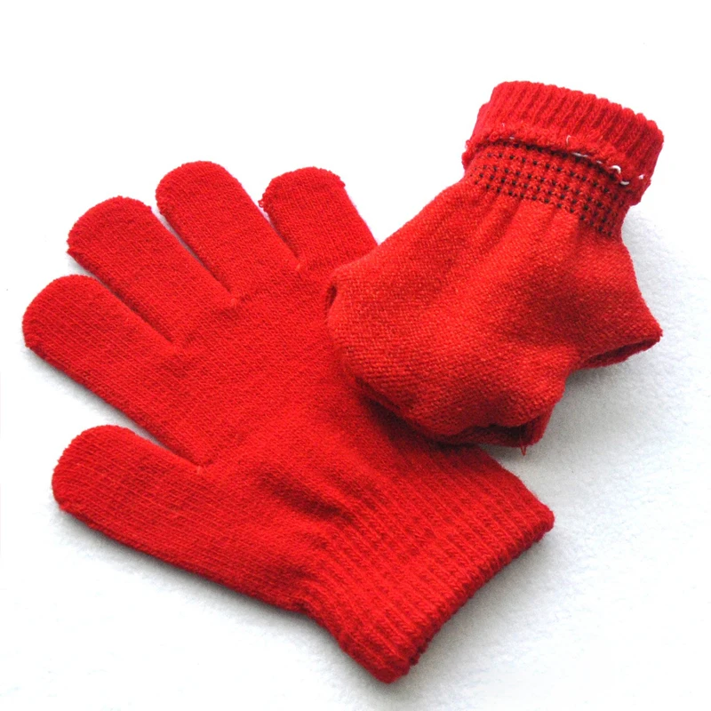 

1 Pair Solid Color Children Gloves Winter Infant Baby Boys Girls Warm Gloves Unisex Toddler Kids Full Finger Mittens 5-11 Years