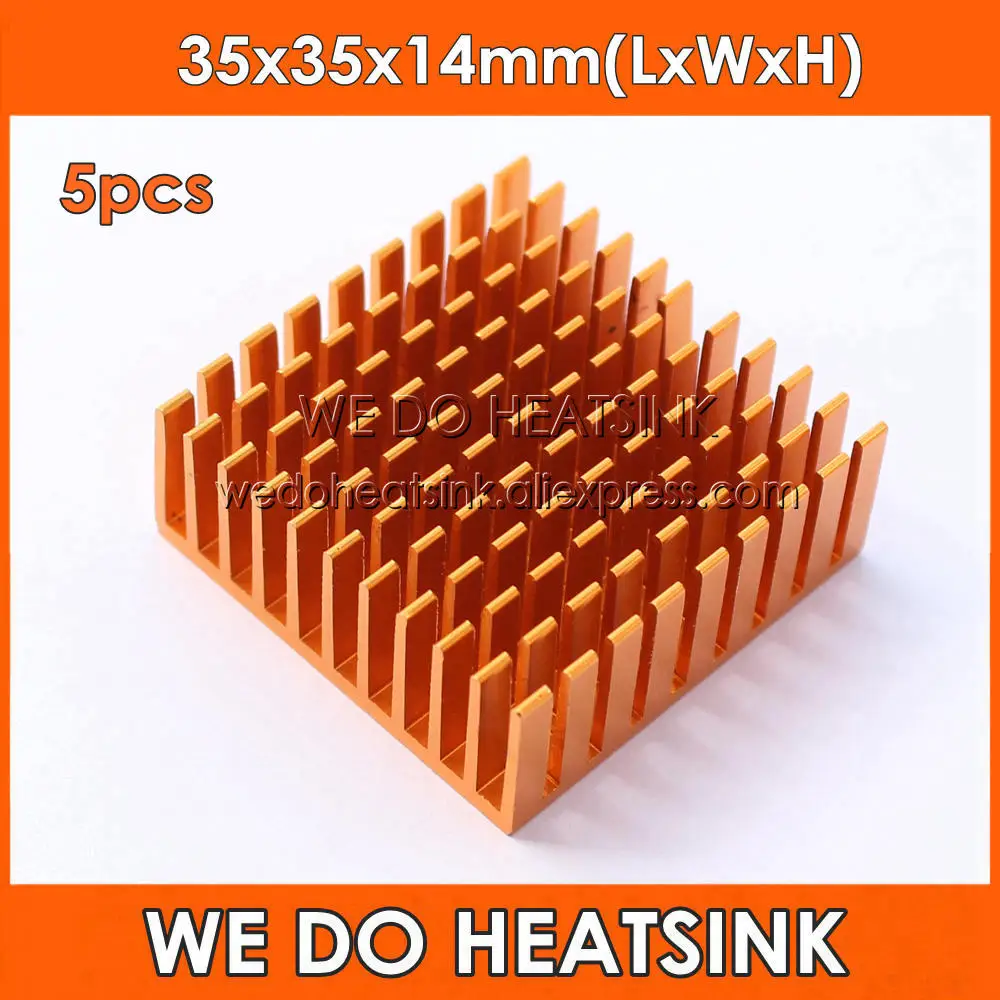 WE DO HEATSINK 5pcs 35x35x14mm CPU Heatsink Aluminum Radiator 35x35x14mm Coooler