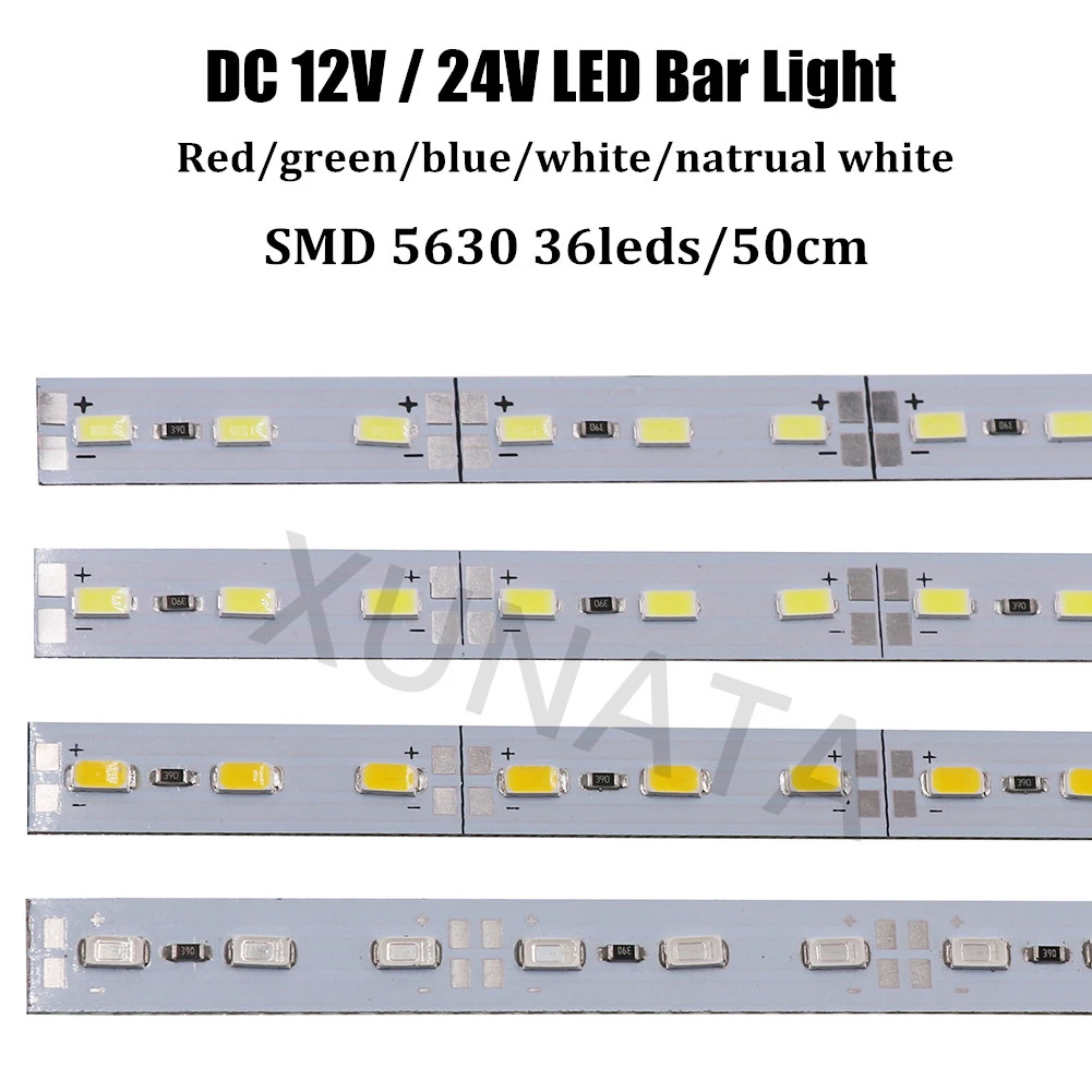 

5/10/20pcs DC12V 0.25M/0.5m White / Warm White / Red / Green / Blue Aluminum LED Bar Light 5730 5630 Hard Strip Light