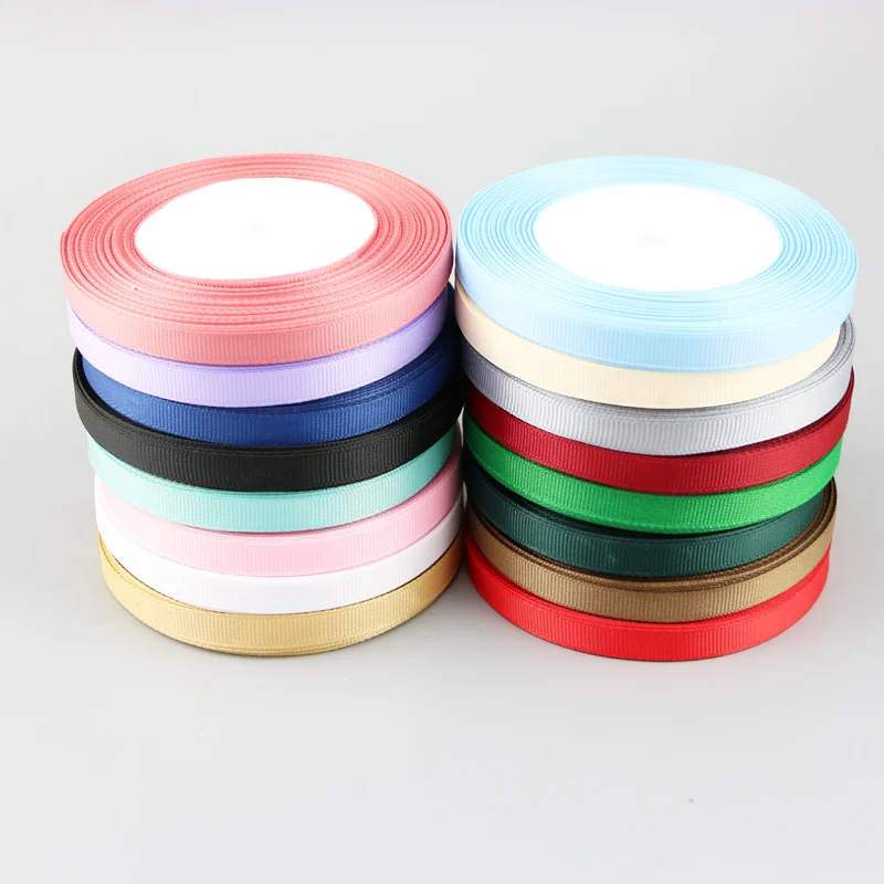 (25 yards/roll) 10mm Width Grosgrain Ribbon Wholesale Gift Wrapping Decoration Ribbons Lace Fabric Handmade DIY