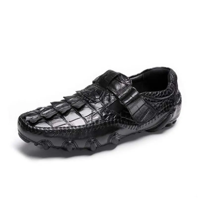 

ouluoer Thailand imports crocodile leather shoes for men doug shoes driving shoes, British crocodile leather men shoes