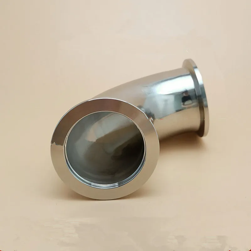 KF16 KF25 KF40 KF50 Vacuum Clamp Ferrule 90 Degree Elbow SUS 304 Stainless Steel Sanitarry Pipe Fitting Connector Homebrew