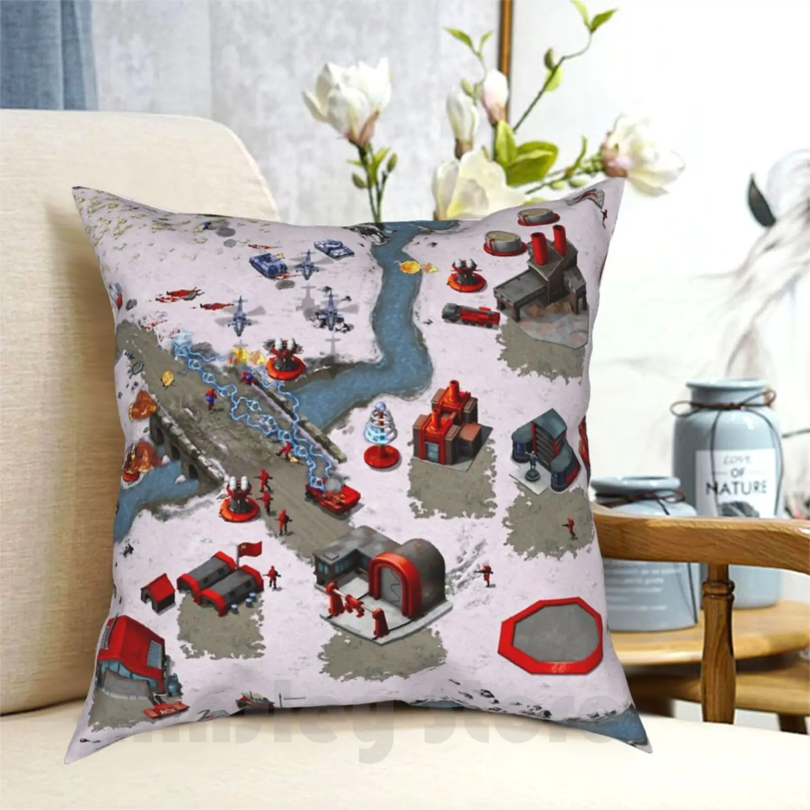 Red Alert Remastered Gameplay Pillow Case Printed Home Soft DIY Pillow cover Red Alert Remastered Command Conquer Soviet