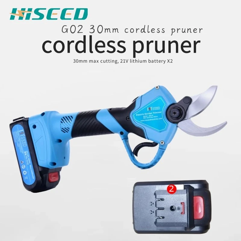 HISEED User Friendly Electric Pruning Shears Lithium Battery Cordless Cutting Scissors Pruner