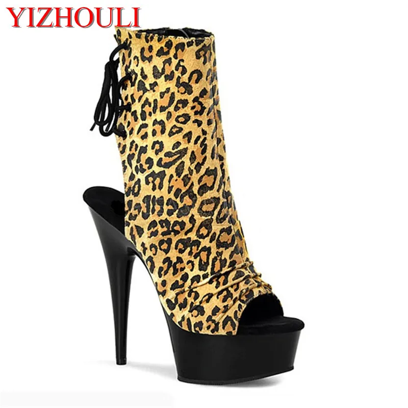 

New Arrived 7 Colours Fashion Sexy Women Soft PU Leather Peep Toe Pump High Heel Shoes Platforms Ankle 15cm Boots