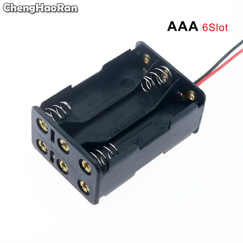 Chengaoran – boîte de rangement pour piles AAA, 1x2x3x4x6x8x, câble en plastique ABS, noir, LR3 HR3