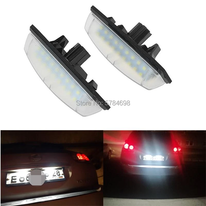 2Pcs/Set LED License Plate Lights For Toyota Camry/Aurion Avensis Verso Echo Prius Number lamp