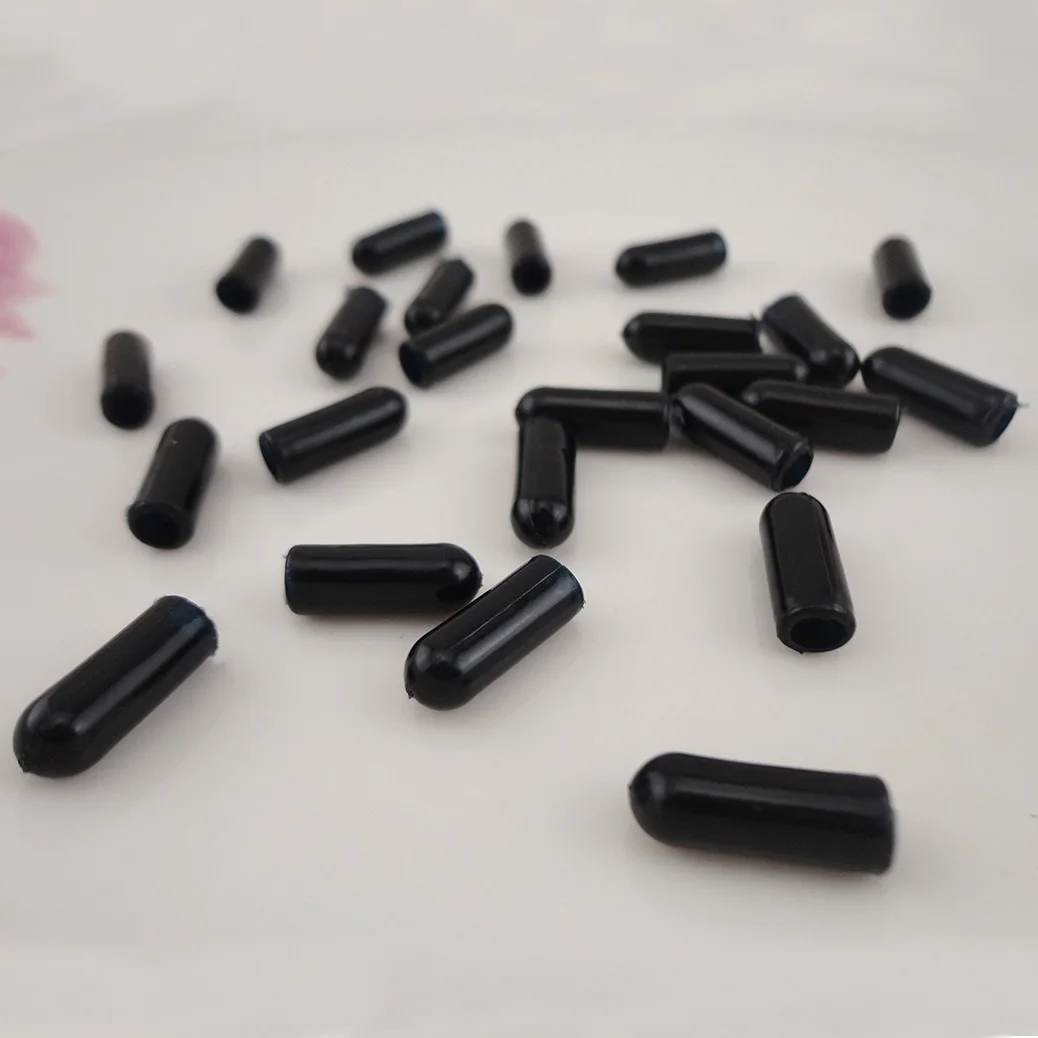 200PCS  Inner 2.5mm 3.5mm 4.5mm Black Rubber Tips For The End of Metal Headbands to Protect From Hurt Hairband ends