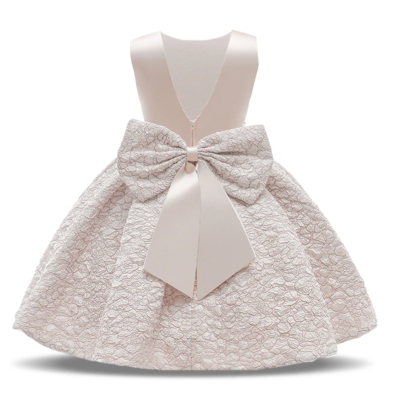 Kids Clothes Children Girls Princess Dress Beads Bow Baby Girls Christmas Party Dress Floral Ceremony Girls Costume Ball Gown