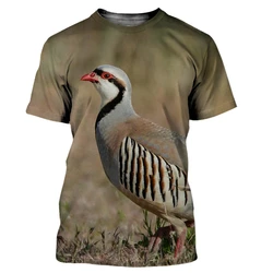 Summer Casual Men's T-shirt Camouflage Hunting Animals Quail 3D T-Shirt Fashion Street Ladies Pullover Short Sleeve T-Shirt Jack