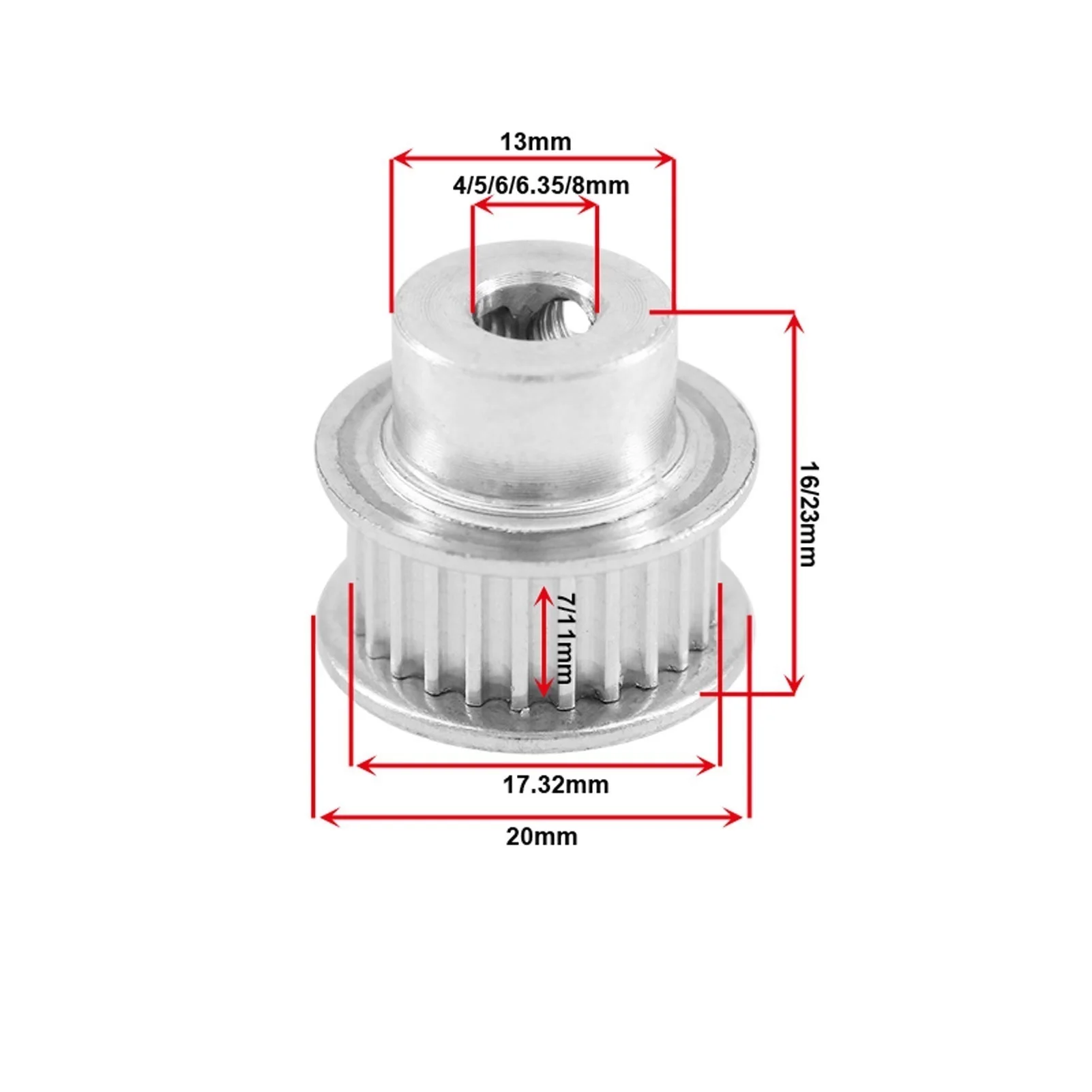 2GT Timing Pulley 28 Teeth , Bore 5/6/6.35/8mm, For GT2 Belt Width 6mm/10mm/15mm, Small Backlash 28T