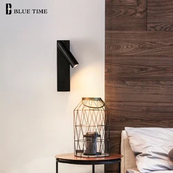 Black Frame Modern LED Wall Lamps For Bedroom Bedside Light Stairway  Adjustable Creative Corridor Wall Light Sconces Lights 3W