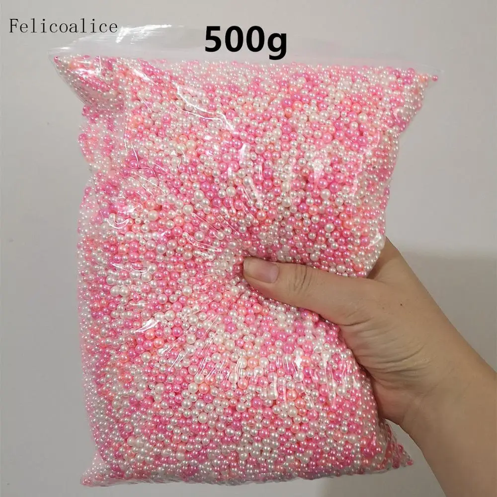 

500g Multicolor Imitation Pearl Beads 2.5-5mm Round Plastic Resin Spacer Bead for DIY Jewelry Making Findings