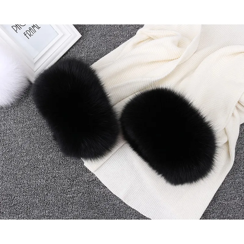 FXFURS High Quality Fox fur Cuffs Hot Sale Wrist Warmer Genuine Fox Fur Cuff Arm Warmer Lady Bracelet Real Fur Wristband Glove