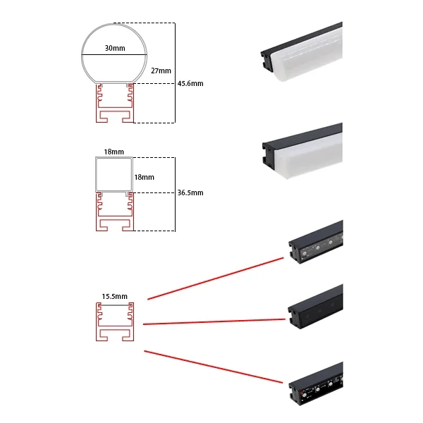 DC24V SK6812/WS2812B 5050RGB  LED Linear Tube Light Bar , RGB  addressable full color LED Stage Pixel Bar