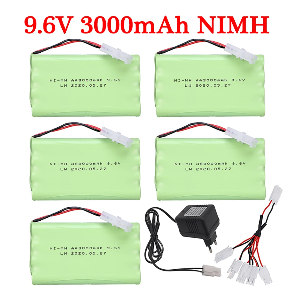 Ni-MH 9.6v 3000mah Battery + USB Charger For Rc toys Car Truck Tank Train Robot Boat Gun AA 9.6v Rechargeable Battery Pack