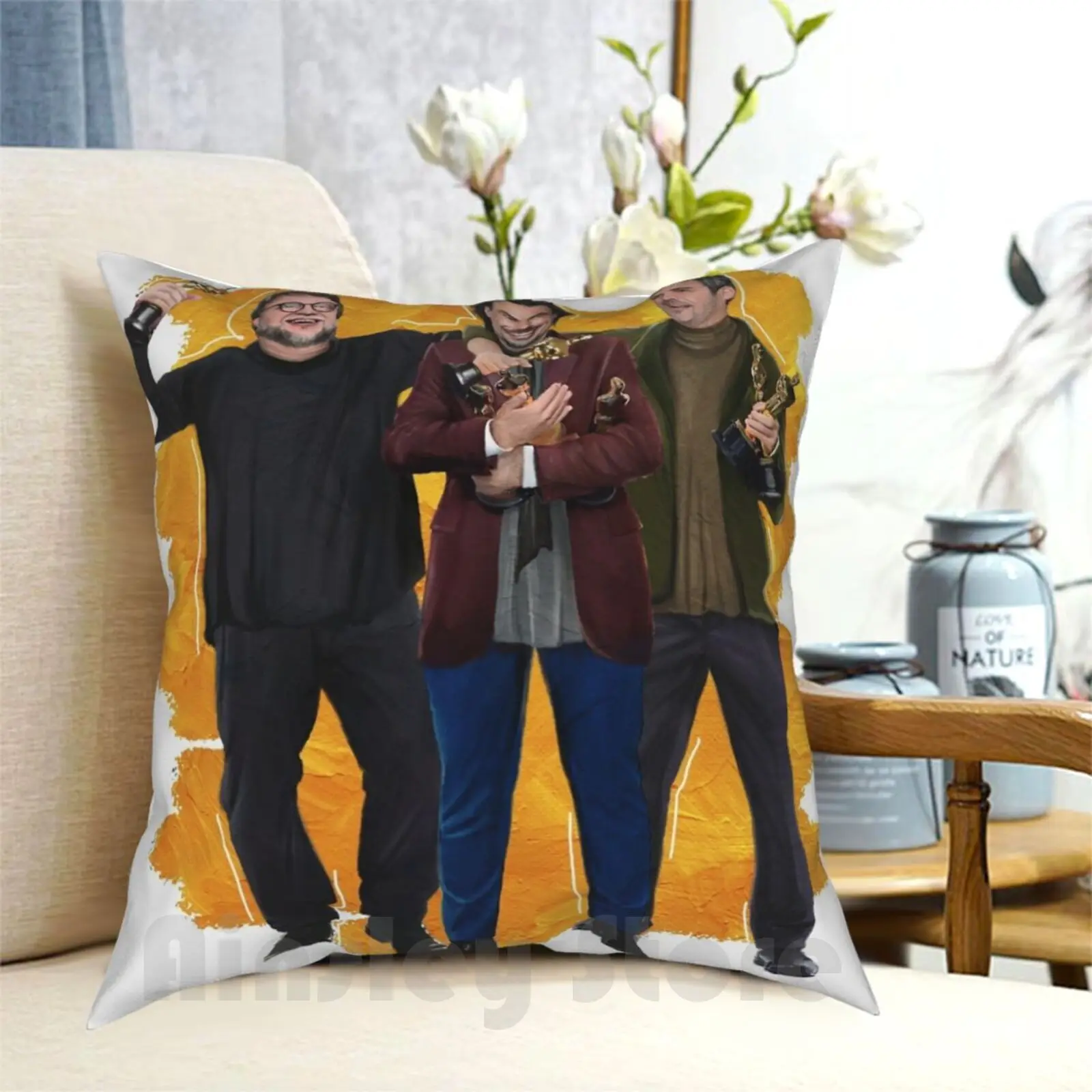 Mexican Filmmakers | Mis Tíos Pillow Case Printed Home Soft Throw Pillow Film Filmmaking Filmmakers Guillermo Del Toro