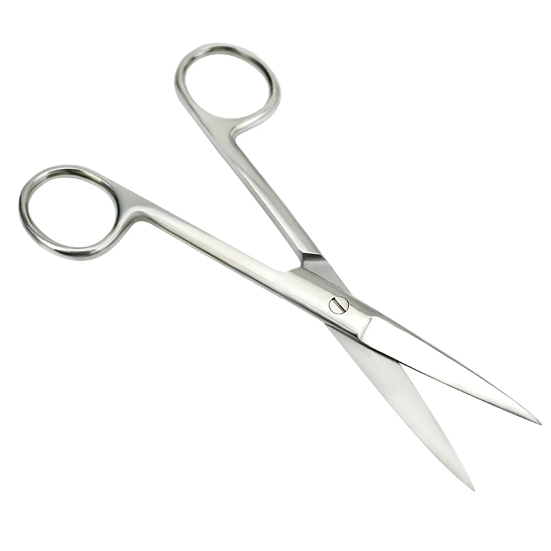 Animal Veterinário Veterinário Veterinário Médico Aço Inoxidável Tesoura Cirúrgica, Ponta Curl Reta, Ferramentas Agrícolas, 14 cm, 16 cm, 18cm