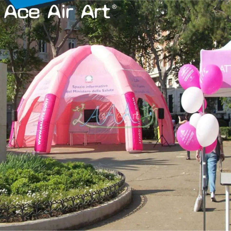 Inflatable Dome Tent for Trade Show Promotion, Beautiful and Romantic, Pink Logo Making, Outdoor Dome Tent, 6 Legs