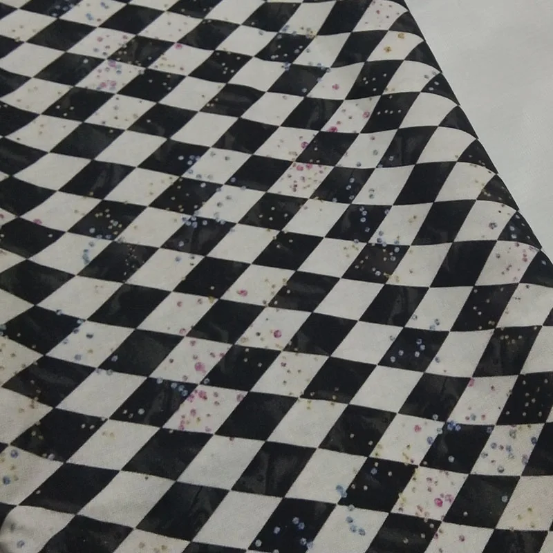 Brand New Black White Diamond Geometry Printed Cotton Fabric 017 Fabric Patchwork for Cloth Dress Party Home Decor   Kindly note