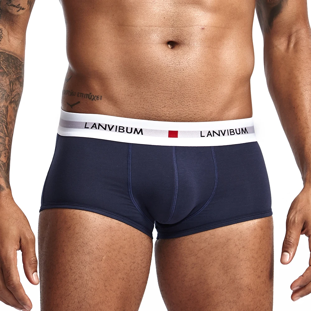 Lanvibum boxer homme men underwear трусы мужские man cotton underwear boxer cortos трусы мужские боксеры calzoncillos hombre