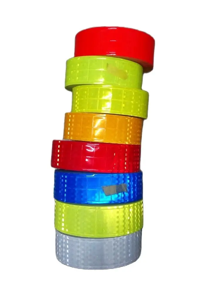 

Night Reflective PVC Multicolor Tape, Sewing for Garment Flashing, Small Square, Waterproof Fluorescent Warning Strips