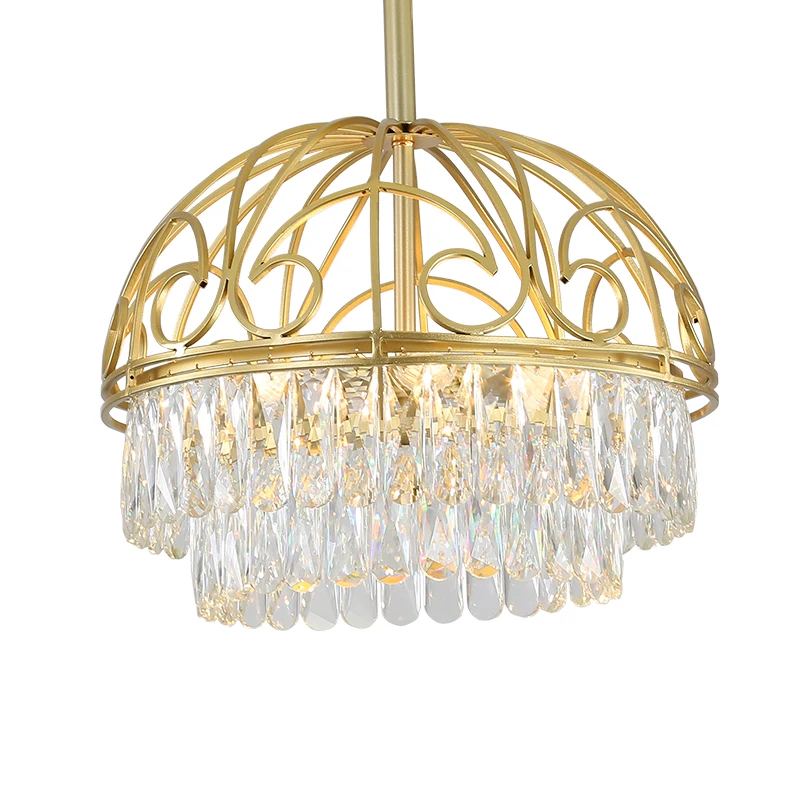 

Art Deco Gold Crystal Lamp Chandelier Living Room Lights AC110V 220V Dining Hanglamp