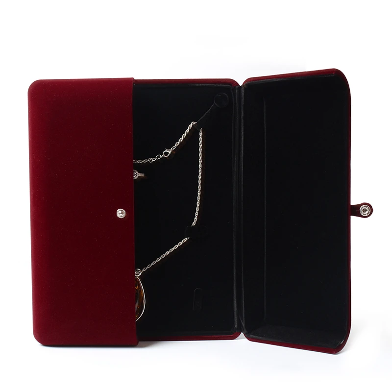 

Бархатная ретро-коробка для упаковки красных ювелирных изделий, кольцо, ожерелье, многофункциональная коробка со встроенной крышкой для женщин, органайзеры для ювелирных изделий, коробка для набора