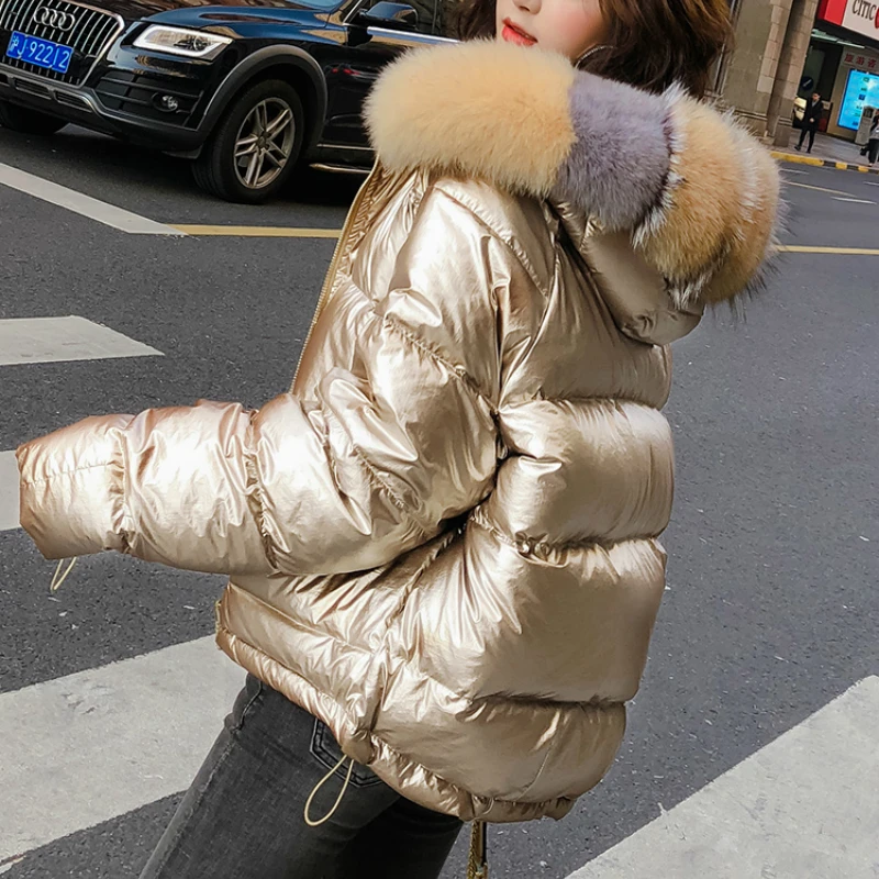 Winter Down Jacket Women Thick Warm Down Coats Female Short Down Parka Real Fox Fur Hooded Clothes Chaqueta Mujer LWL1348