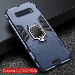 For Samsung Galaxy S10 Case Armor PC Cover Finger Ring Holder Phone Case For Samsung S 10 S10e S10 Plus Cover TPU Rim Bumper