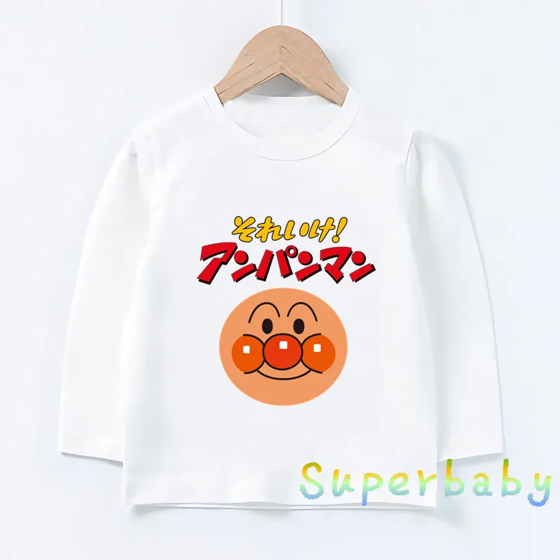 Children Anpanman and Baikinman Print T shirt Baby Boys Girls Cartoon Funny Tops Kids Long Sleeve T-shirt,LKP5254