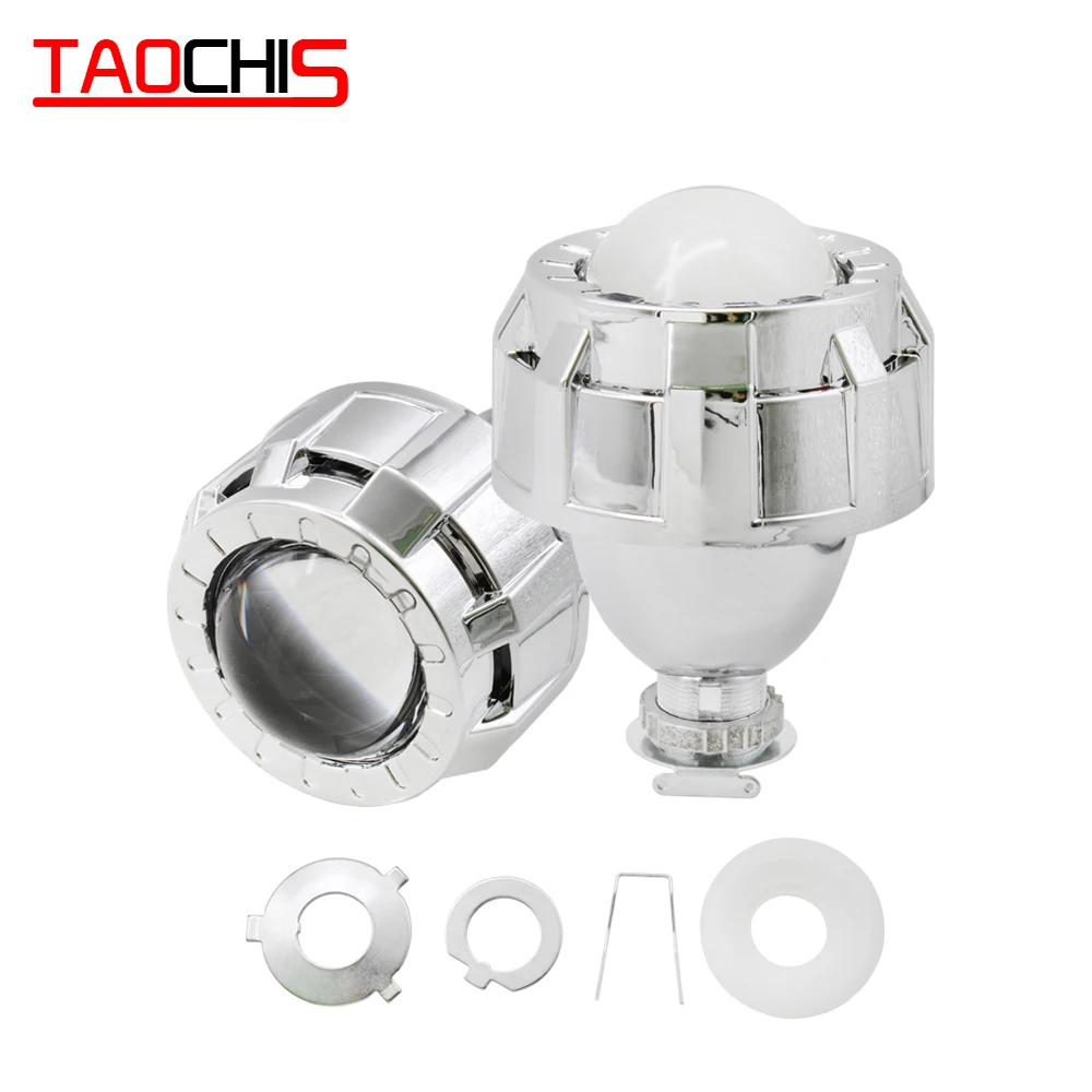 

TAOCHIS 1.8 Inch Headlights Mini WST Car Motorcycle H1 H4 H7 Kit Universal Bi-xenon Projector Lens with Shroud