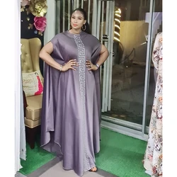 2020 High Quality Muslim Fashion Maxi Dresses For Women Diamonds Design Batwing Sleeve Africaine Femme Robe Elegant