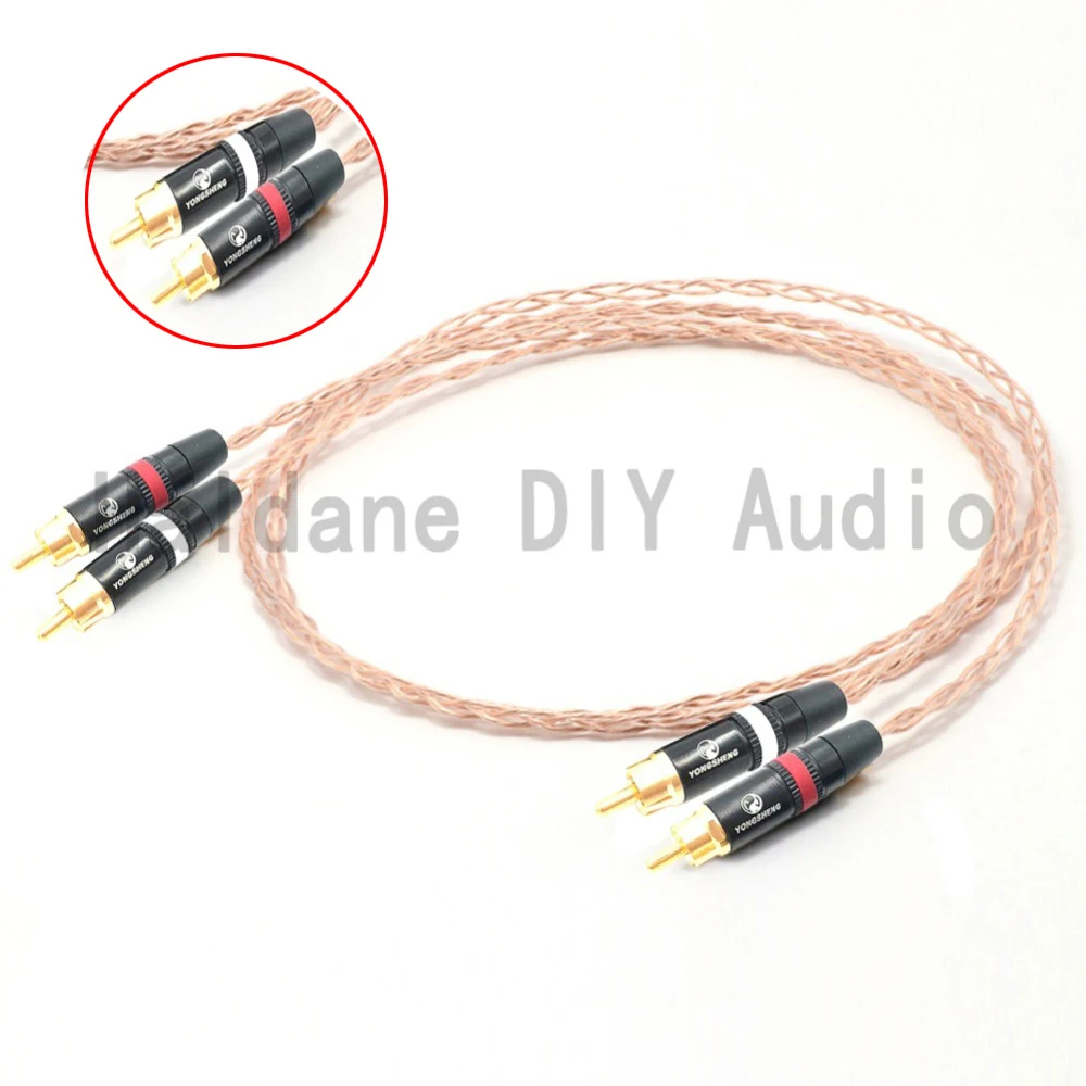 

hifi Bold Version 8CU Single Crystal Copper RCA To RCA Audio Cable 2RCA Interconnect cable OFC cable