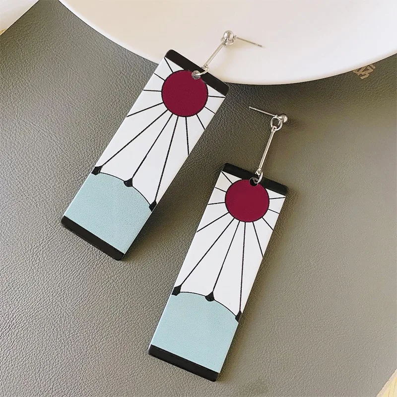 Anime Acrylic Tanjiro Character Earrings Demon Killer Actor Fashion Simple Girl Pendant Earrings Variety of Optional Accessories