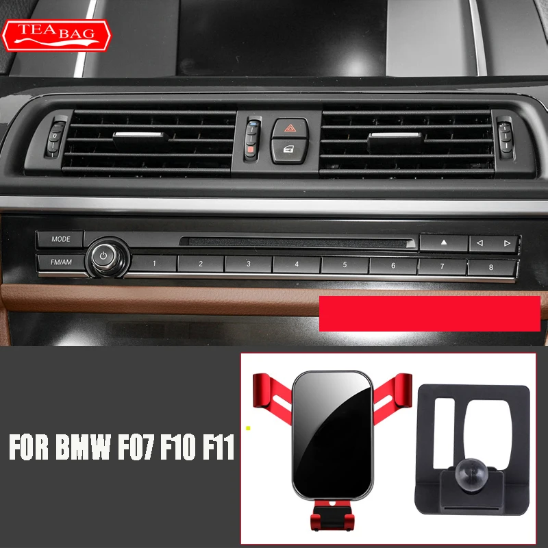 Car Styling Adjustable Mobile Phone Holder For BMW F10 F11 2010-2016 Air Vent Mount Bracket Gravity Phone Holder Accessories