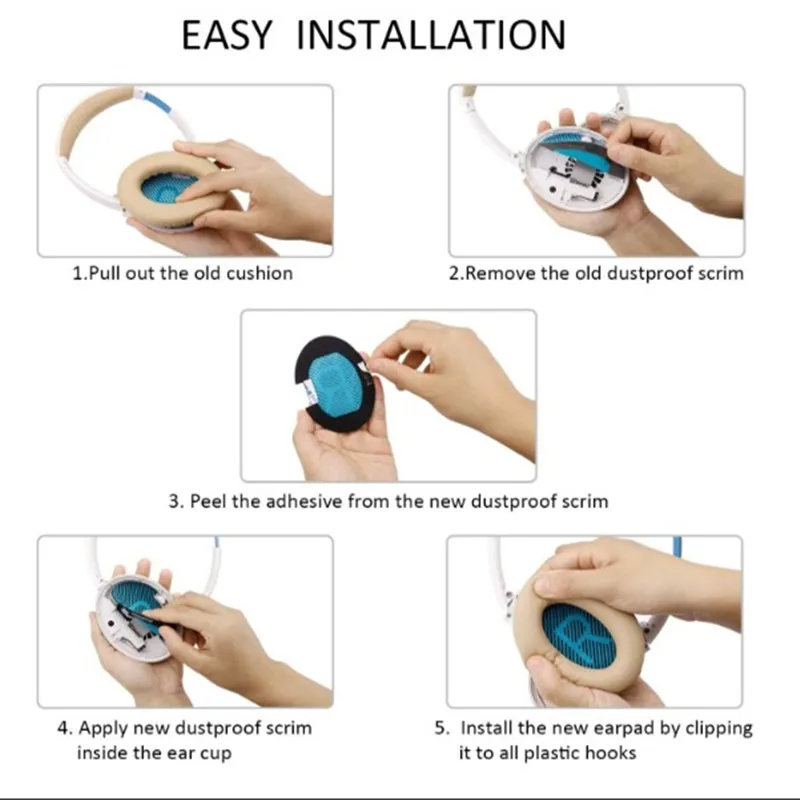 Ohr Pads Ersatz Kissen für Bose QuietComfort Kopfhörer QC35/35ii/QC25/QC15/QC2/AE2/2i/AE2W Supreme Komfort Extra Langlebig