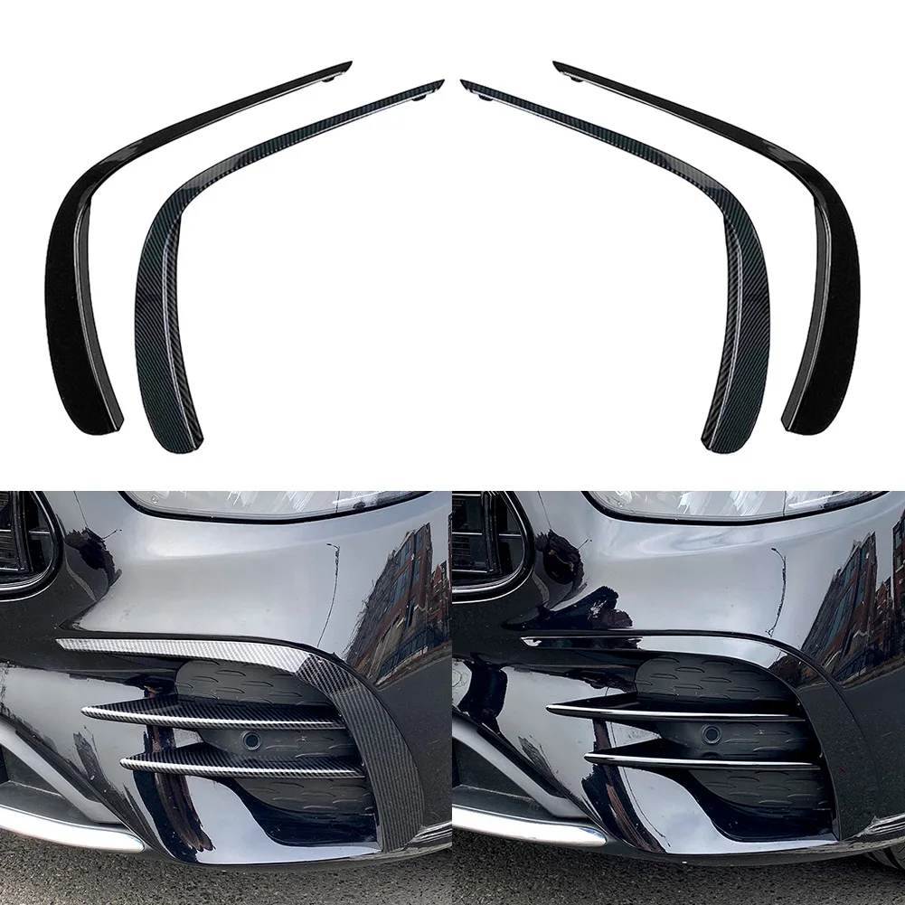 

2x For 2021 Mercedes Benz E Class W213 E260 E300 E53 Car Front Bumper Lip Splitter Spoiler Decorate Trim Carbon/Gloss Black