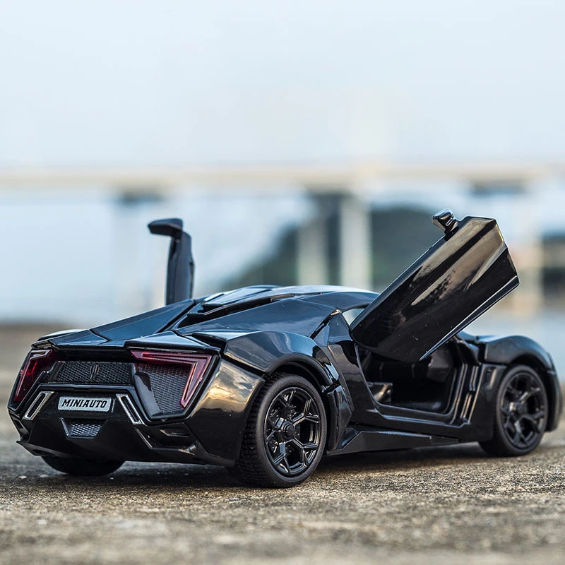 1:32 LYKAN Hypersport Supercar Alloy Car Diecasts & Toy Vehicles Car Model Sound and light Pull back Car Toys For Kids Gifts