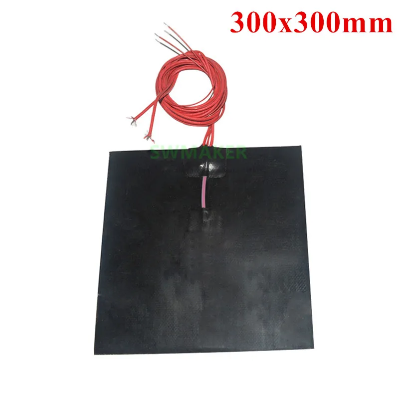 300x300mm Silicone heating pad heater 300*300 for DIY Reprap 3D Printer Heated Bed